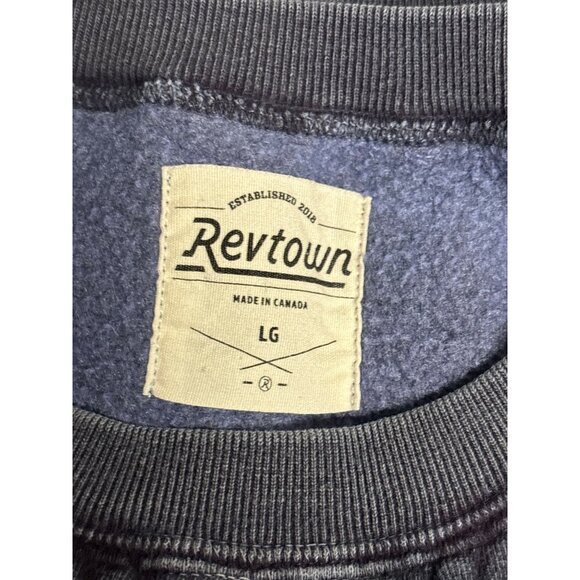 Revtown Mens Washed Black Crewneck Sweatshirt Large Cotton Blend Made In Canada - Picture 5 of 7